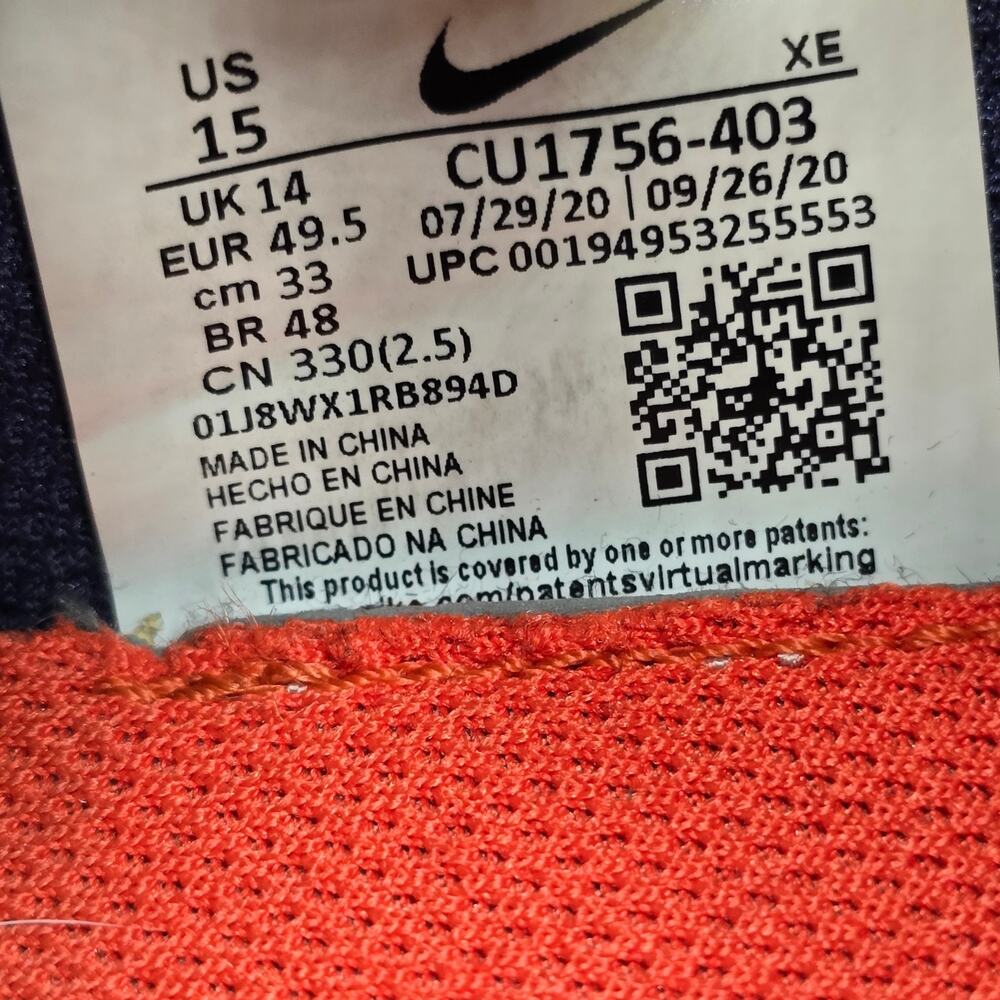 Nike Daybreak Type SE Shoes Mens 15 Navy Blue Orange Running Athletic Sneakers - Picture 8 of 8